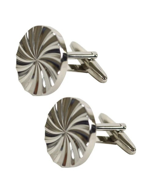 Premium Quality Cufflinks CL1328 - Silver Swirl Pattern