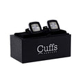 Premium Quality Cufflinks CL1813 - Black Silver Floral