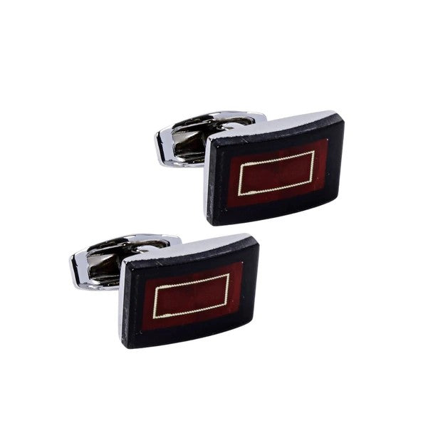 Premium Quality Cufflinks CL1815 - Burgundy Black Gold