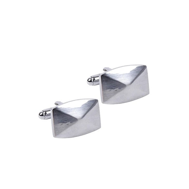 Premium Quality Cufflinks CL1827 - Silver Pyramid Facet