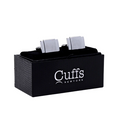 Premium Quality Cufflinks CL1834 - Silver Two-Panel Design