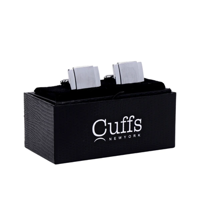 Premium Quality Cufflinks CL1834 - Silver Two-Panel Design