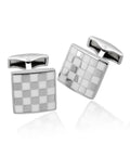 Premium Quality Cufflinks CL42 - Silver Checkerboard