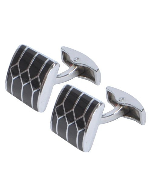 Premium Quality Cufflinks CL586 - Black Grid