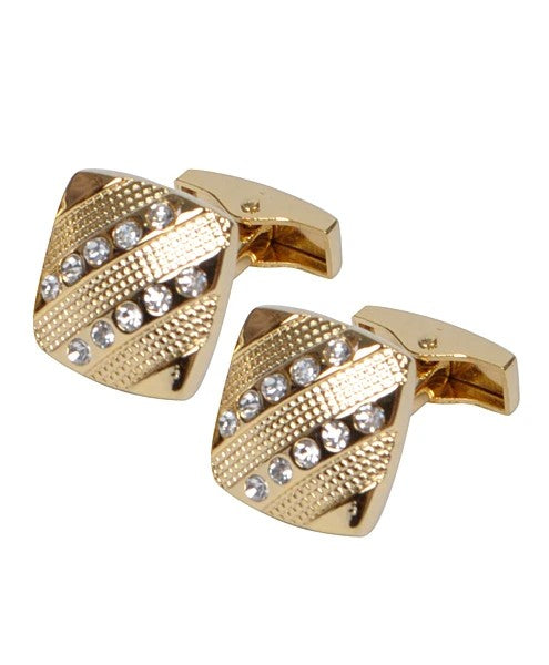 Premium Quality Cufflinks CL600 - Gold Crystal