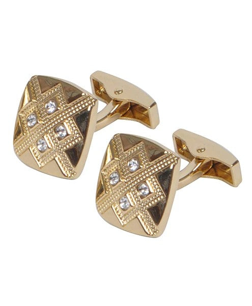 Premium Quality Cufflinks CL602 - Gold Lattice