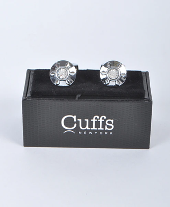 Premium Quality Cufflinks CL623 - Silver Sunburst Crystal
