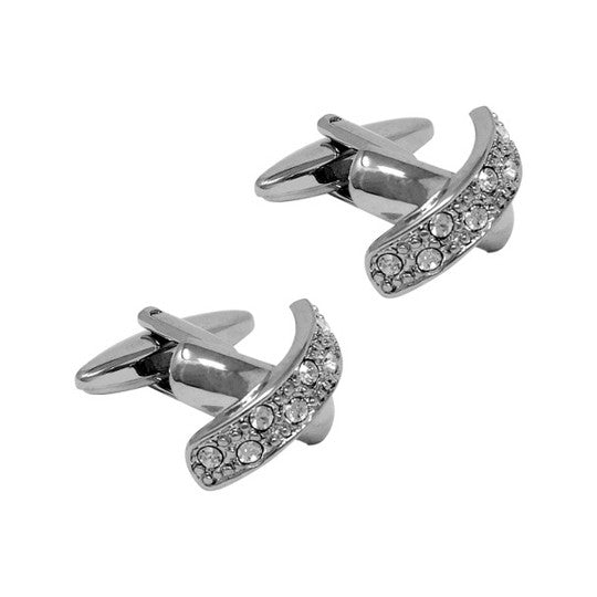 Premium Quality Cufflinks CL89 - Crystal Boomerang