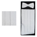 Men's Paisley Cummerbund and Bow Tie Set - White