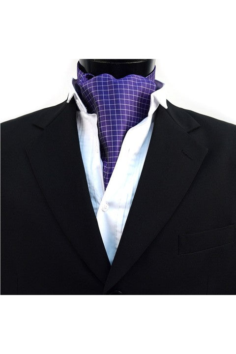 Ascot Tie - Purple on suit