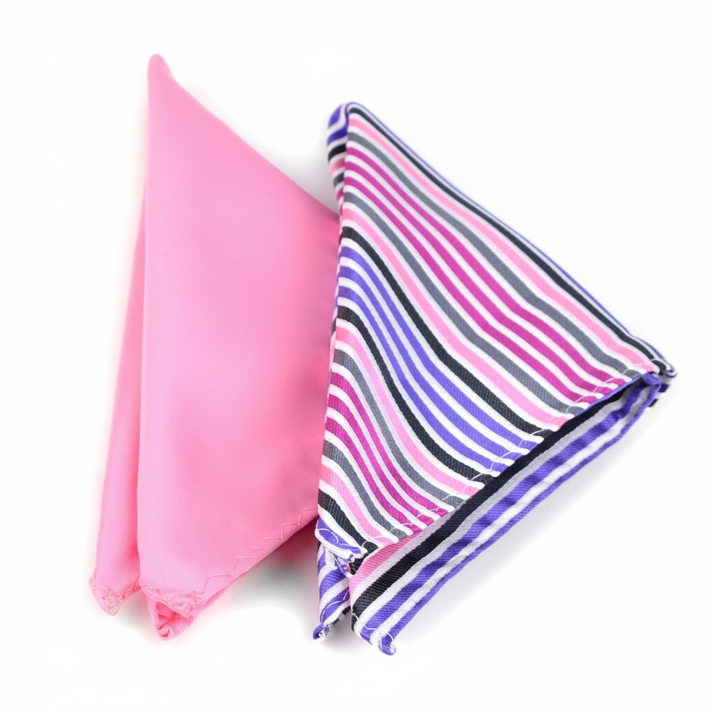 Striped & Solid Tie with Matching Hanky Box Set - THX12