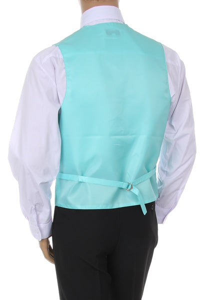 Brocade Vest Set - Aqua