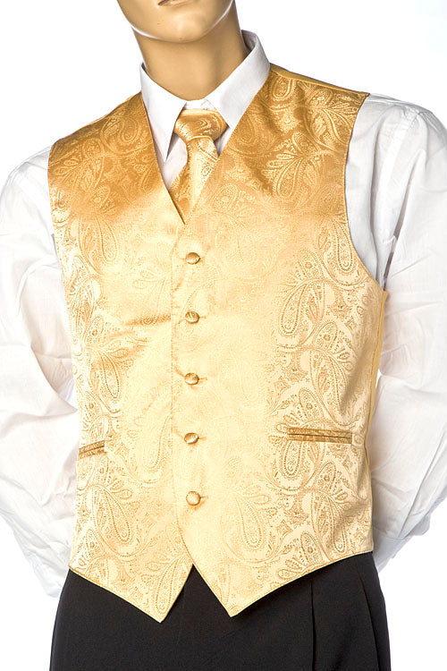 Brocade Vest Set - Gold