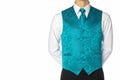 Brocade Vest Set - Turquoise