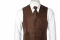 Brocade Vest Set - Brown