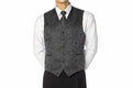 Brocade Vest Set - Charcoal