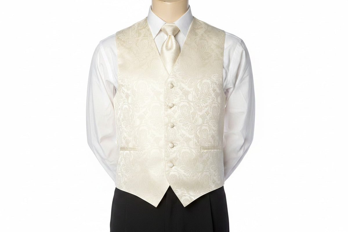 Brocade Vest Set - Ivory