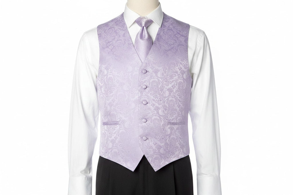 Brocade Vest Set - Lavender