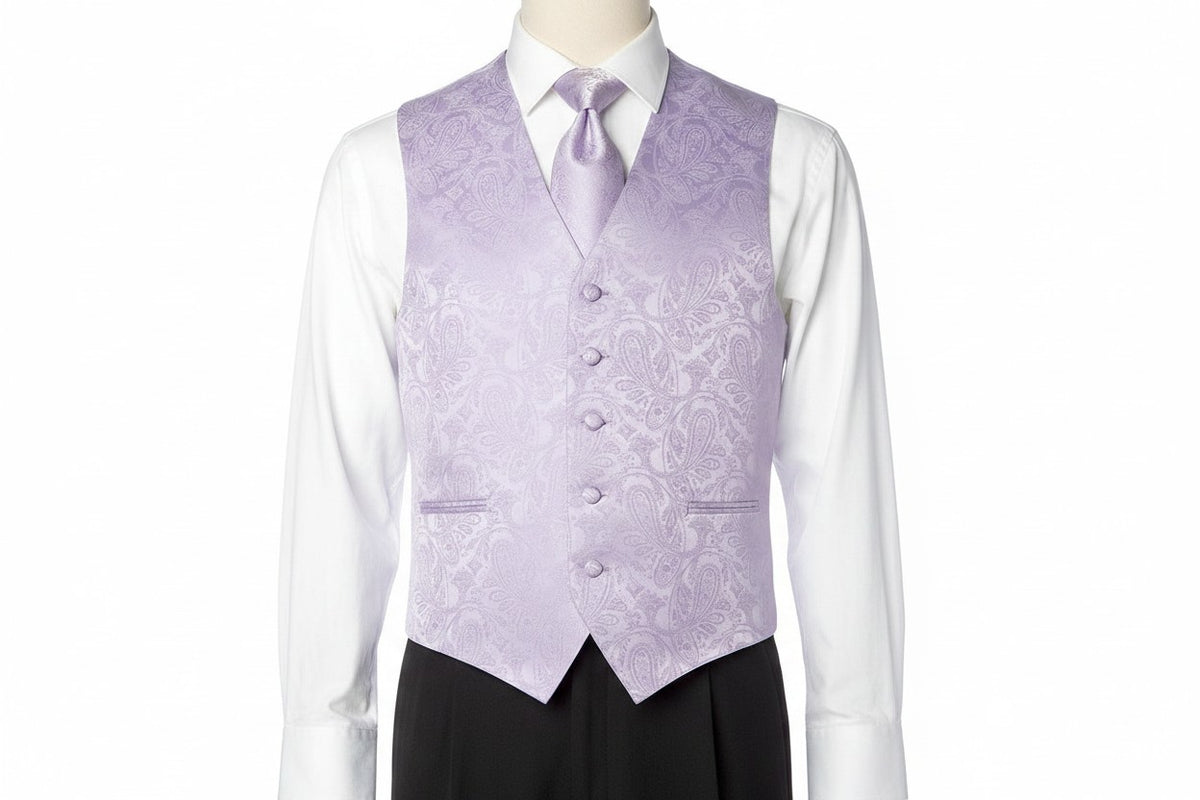 Brocade Vest Set - Lavender