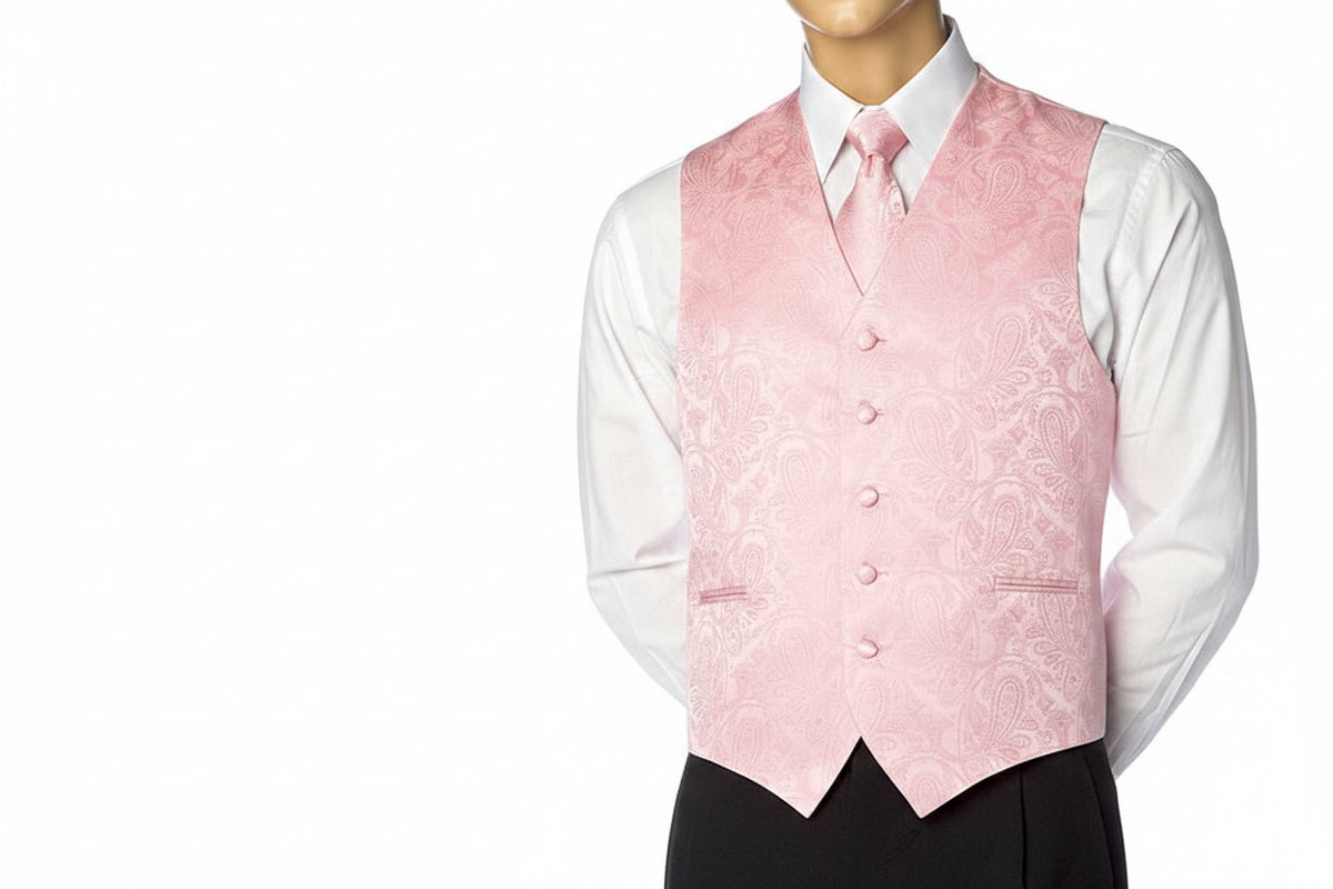 Brocade Vest Set - Pink
