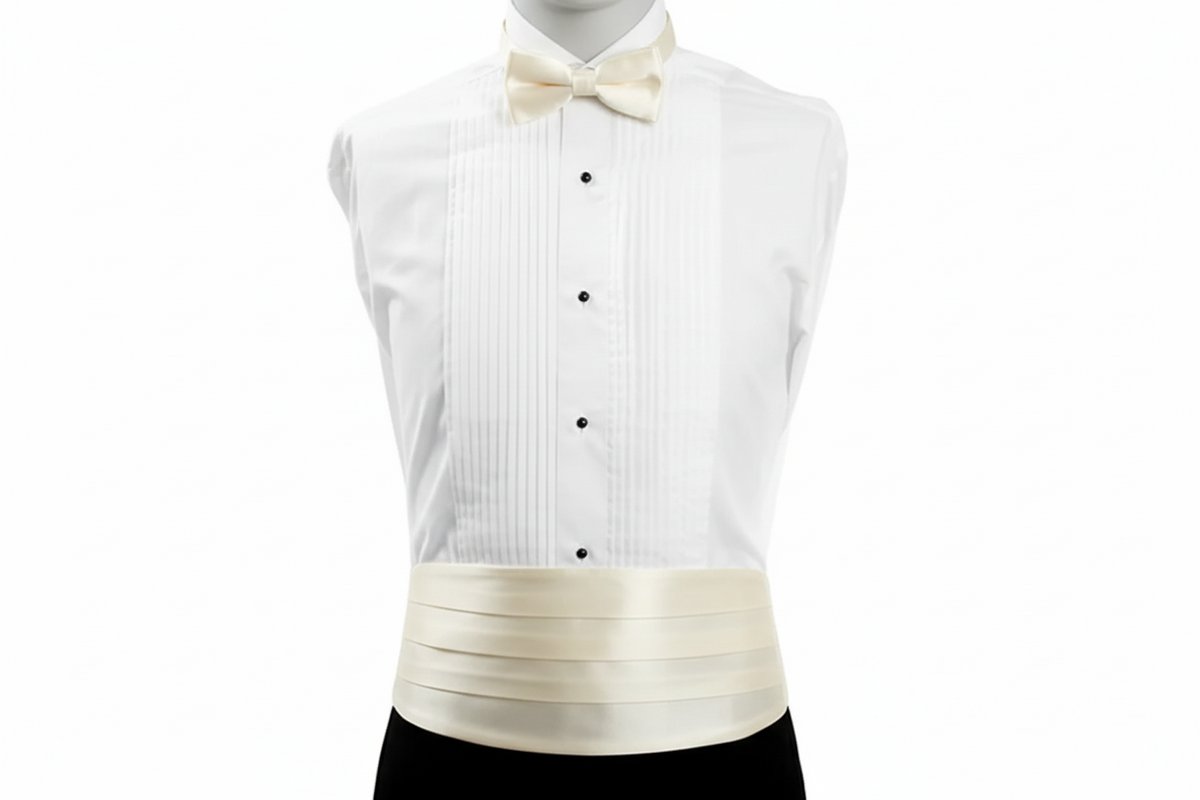 Men's Poly Satin Bow Tie and Cummerbund Set - CBT1301