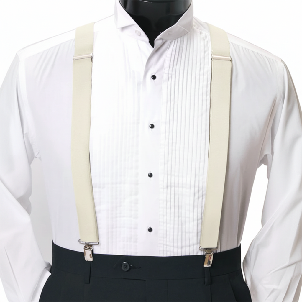 Men's Boxed Clip Suspenders CSB4601 - Off White