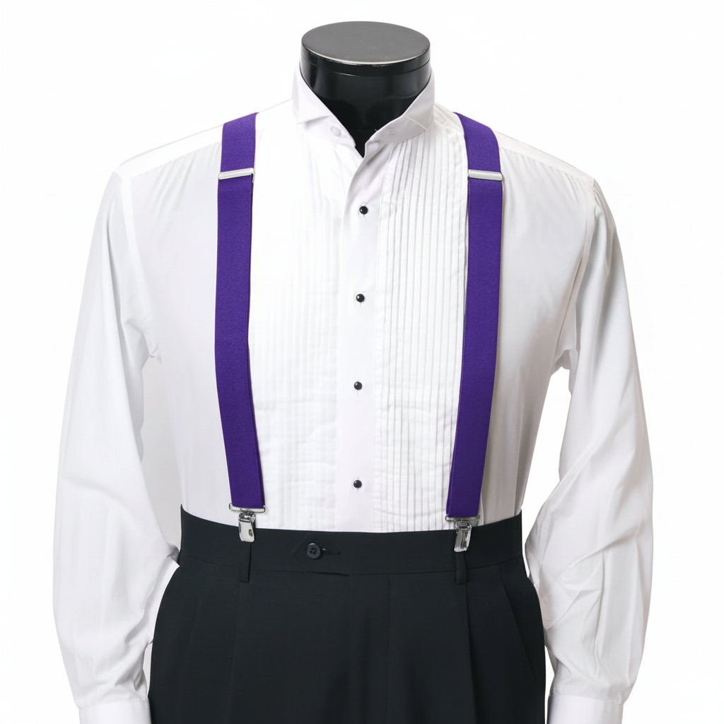 Men's Boxed Clip Suspenders CSB4601 - Purple
