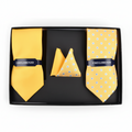 Dotted and Solid Tie with Matching Hanky Box Set - THX12-YW