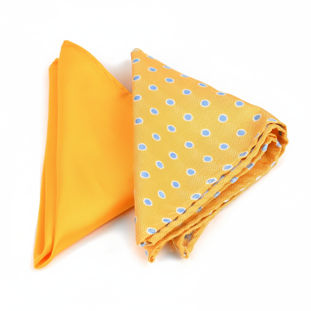 Dotted and Solid Tie with Matching Hanky Box Set - THX12-YW