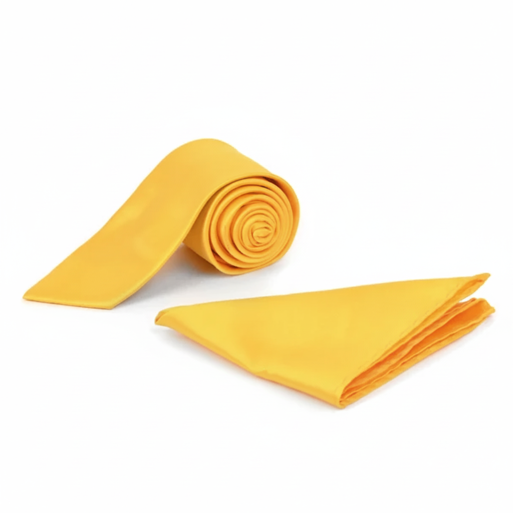 Dotted and Solid Tie with Matching Hanky Box Set - THX12-YW