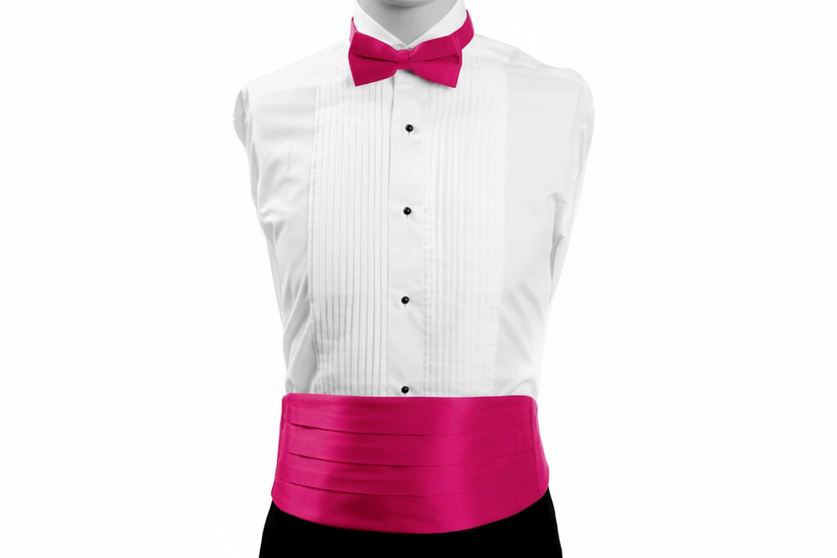 Men's Poly Satin Bow Tie and Cummerbund Set - CBT1301