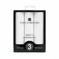 Boxed men's cotton plain handkerchiefs 3pcs set front view