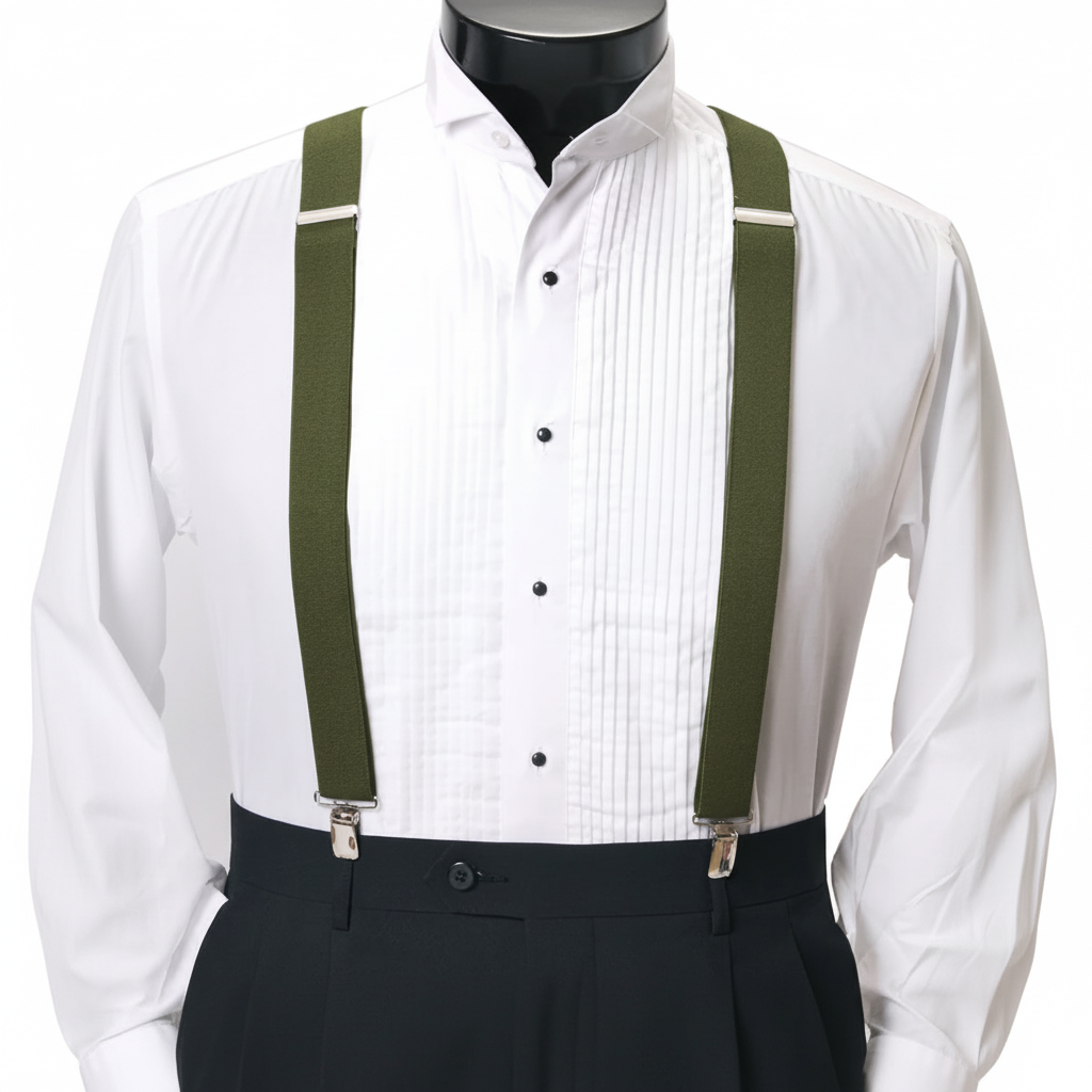 Men's Boxed Clip Suspenders CSB4601 - Olive