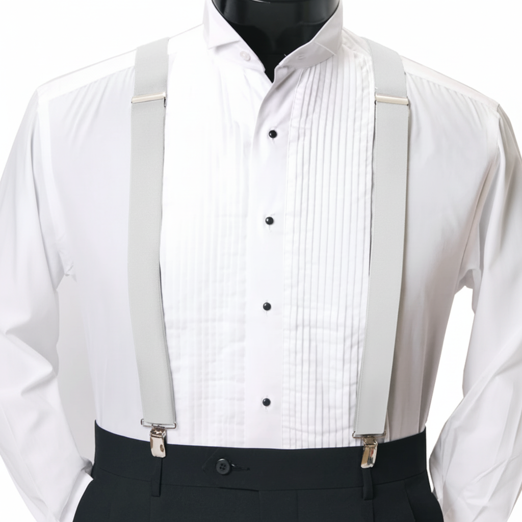 Men's Clip Suspenders CS1301 - White