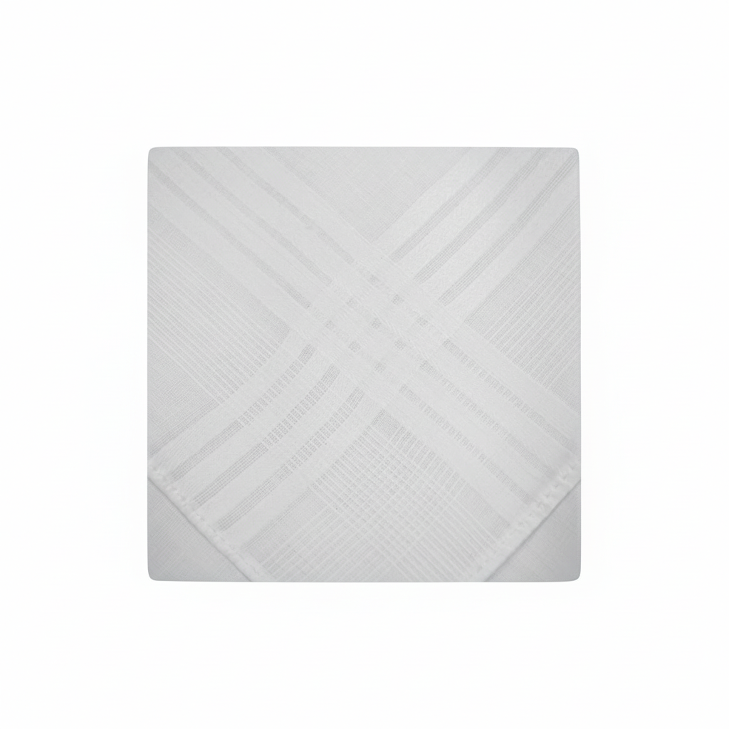 White cotton handkerchief satin stripe texture closeup