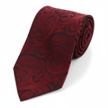 Burgundy micro fiber paisley woven tie