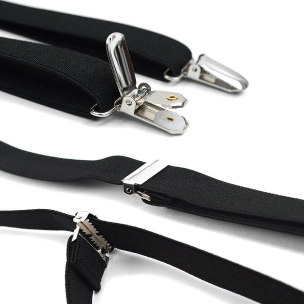 Men's Clip Suspenders CS1301 - Black Back View