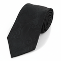 Black micro fiber paisley woven tie