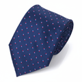 Navy micro fiber poly woven dot tie