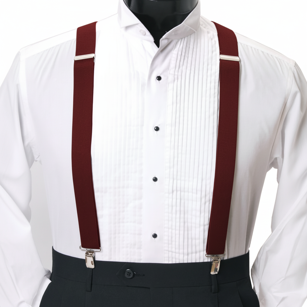 Men's Clip Suspenders CS1301 - Burgundy