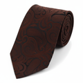 Brown micro fiber paisley woven tie