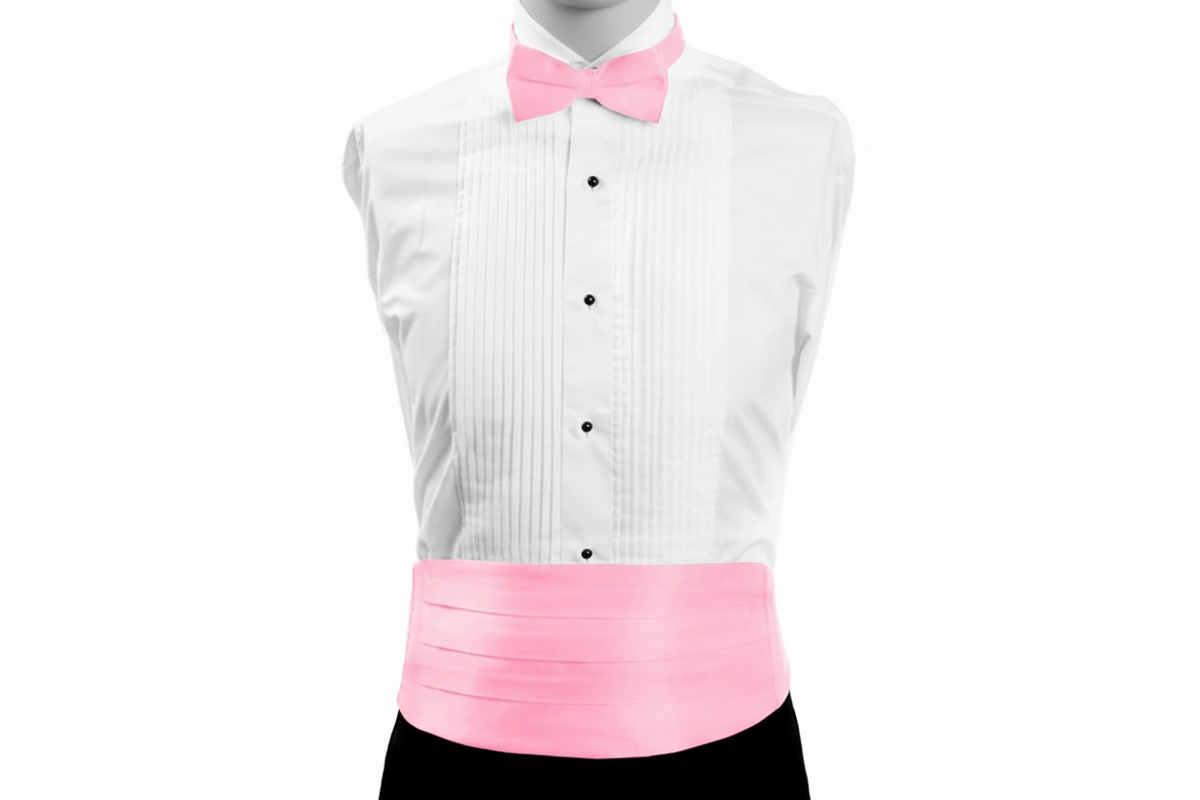 Men's Poly Satin Bow Tie and Cummerbund Set - CBT1301