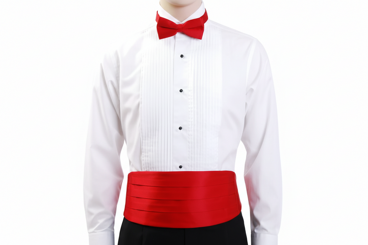 Men's Poly Satin Bow Tie and Cummerbund Set - CBT1301