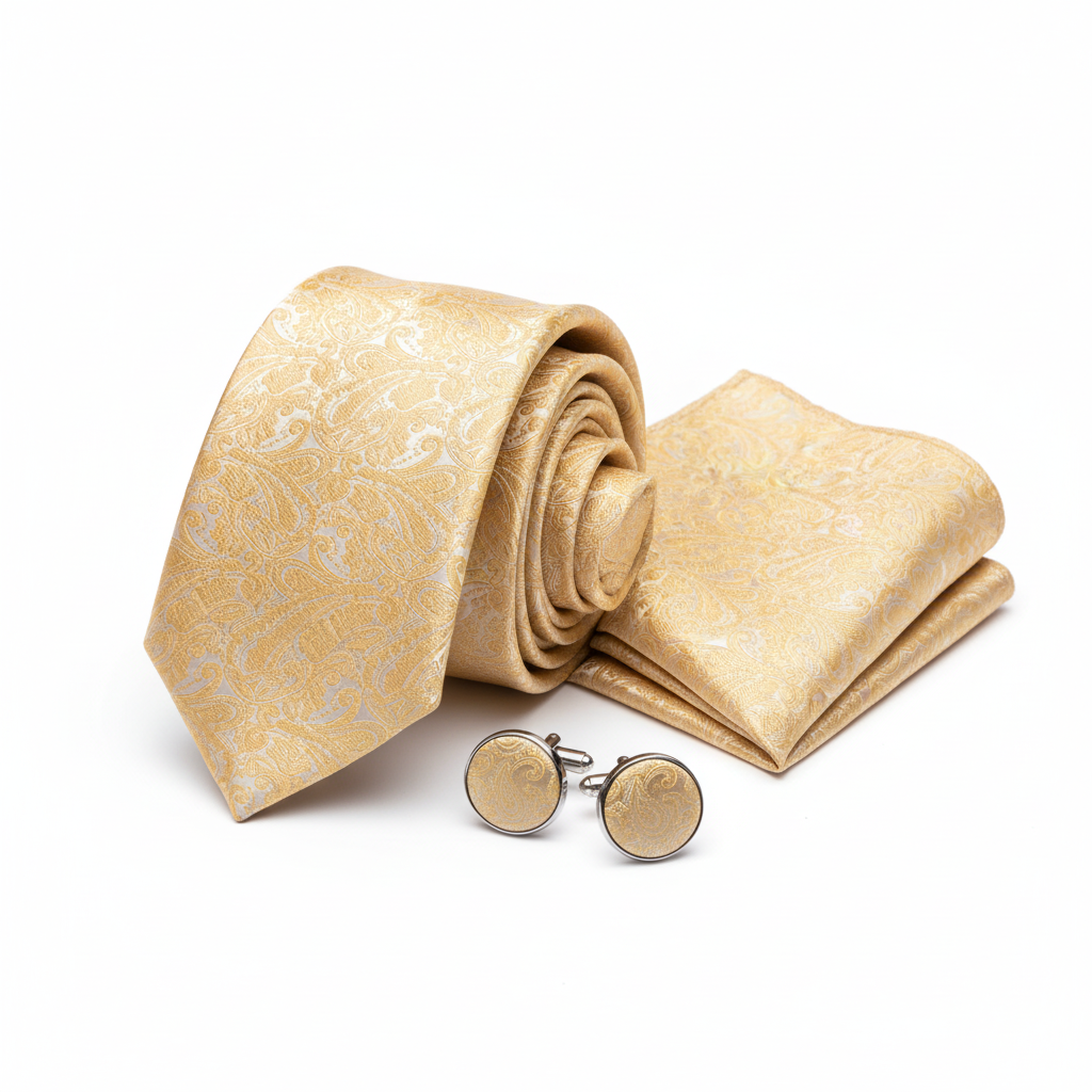 Yellow Gold Paisley Set